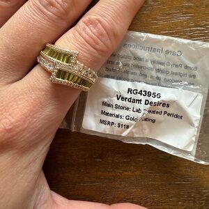 Peridot and Gold Art Deco Ring